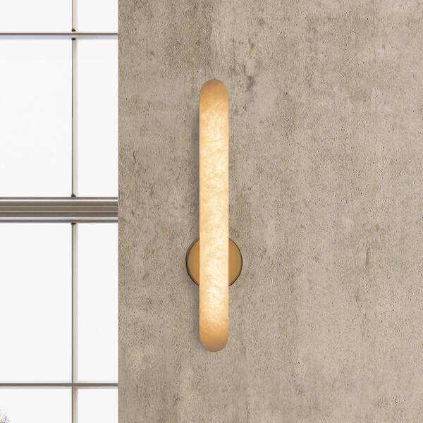  Zambelis Zambelis Led Wall Light 2547, White, Height 37 Cm, Alabaster, Dimmable 