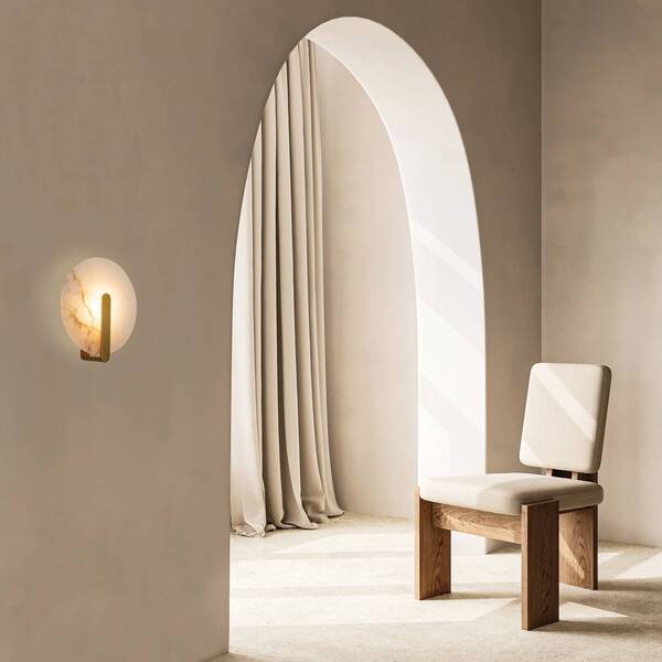  Zambelis Zambelis Led Wall Light 2552, White/gold, ø 25 Cm, Alabaster 