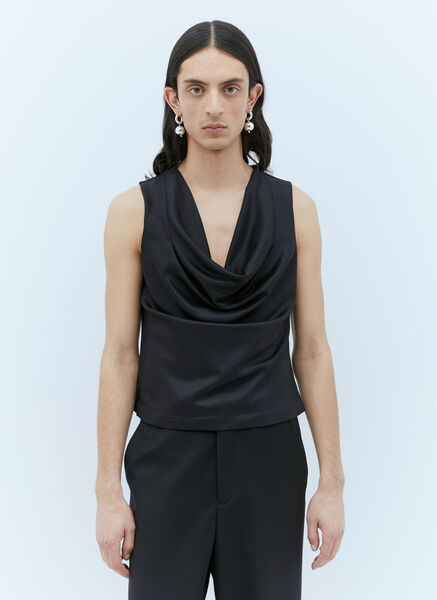  Aaron Esh Aaron Esh Draped Wool Top - Man Tops Black L 
