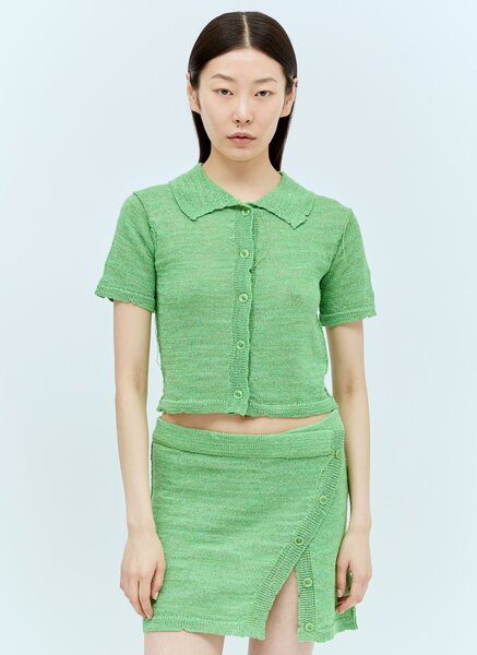  Acne Studios Acne Studios Cropped Cardigan - Woman Tops Green S 