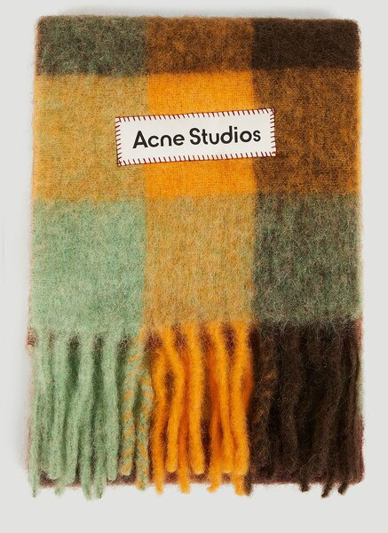  Acne Studios Acne Studios Fringed Check Scarf - Man Scarves Multicolour One Size 