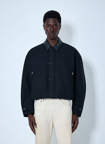  Acne Studios Acne Studios Leather-trimmed Button Jacket - Man Jackets Black Eu - 50 