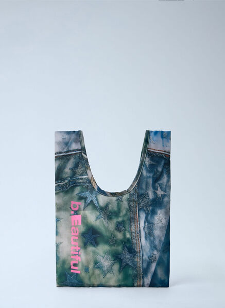  B.eautiful B.eautiful Star Denim Reusable Mini Bag - Man Tote Bags Blue One Size 