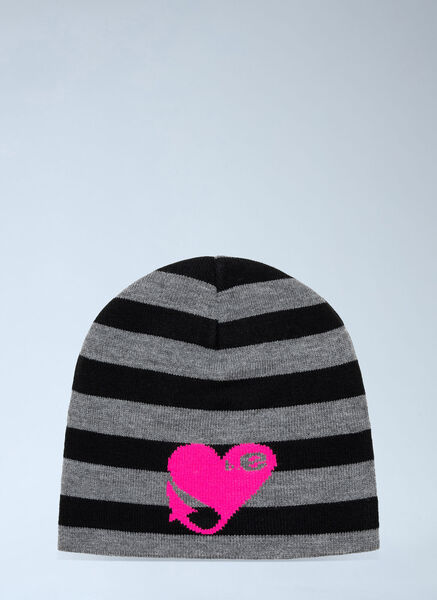  B.eautiful B.eautiful Striped Knit Beanie - Man Hats Grey One Size 
