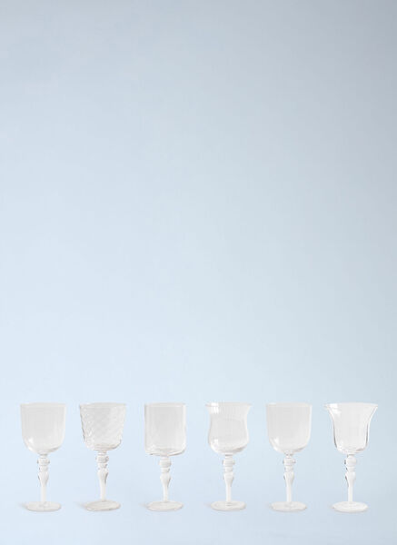  Bitossi Home Bitossi Home Set Of Six Assorted Goblets -  Glassware Clear One Size 
