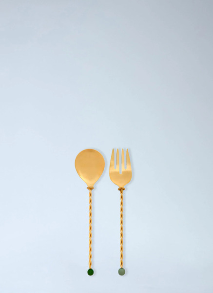  Bitossi Home Bitossi Home Torchon Salad Server Set -  Kitchen  Gold One Size 