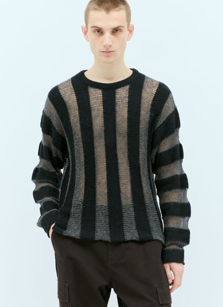  Brain Dead Brain Dead Fuzzy Threadbare Sweater - Man Knitwear Black M 