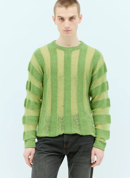  Brain Dead Brain Dead Fuzzy Threadbare Sweater - Man Knitwear Green L 
