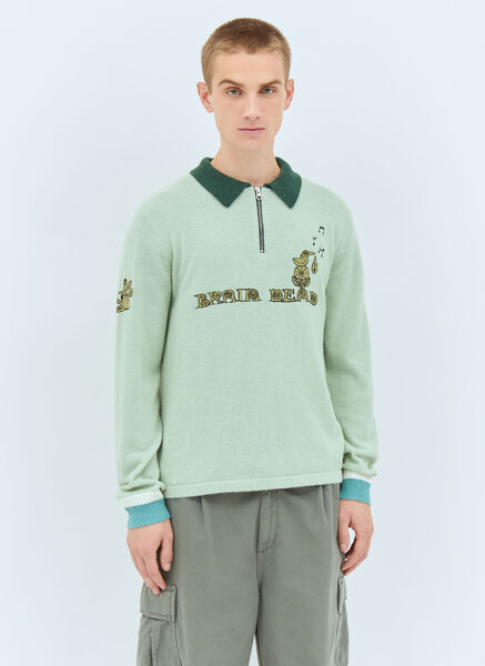  Brain Dead Brain Dead Lex Half-zip Sweatshirt - Man Sweatshirts Green L 