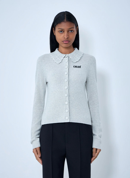  Chloé Chloé Logo Cardigan - Woman Knitwear Grey M 