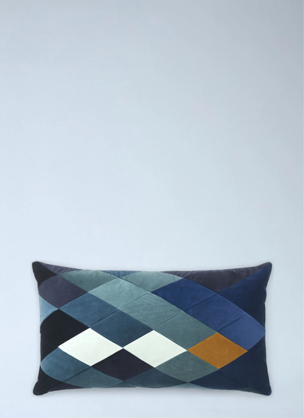  Christina Lundsteen Christina Lundsteen Geometric Patchwork Cushion -  Textiles Blue One Size 