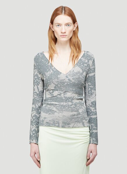  Eckhaus Latta Eckhaus Latta Poison Wrap Top - Woman Tops Grey M 