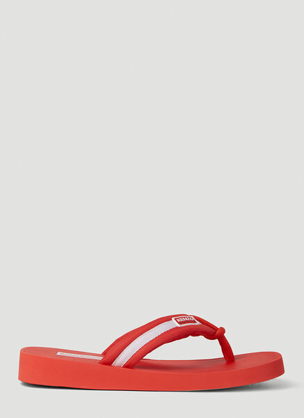  Kenzo Kenzo Logo Patch Flip Flops - Woman Slides Red Eu - 38 