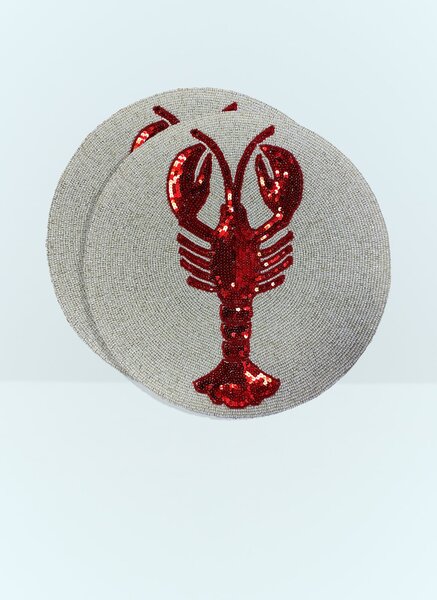  Les-ottomans Les-ottomans Set Of Two Lobster Beaded Placemats -  Kitchen & Dining Multicolour One Size 