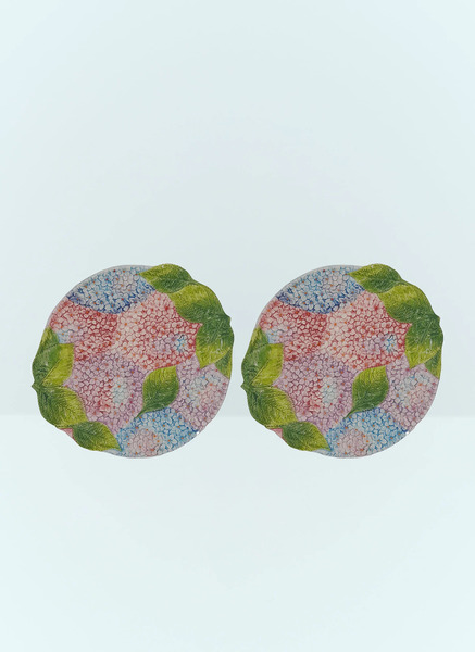  Les-ottomans Les-ottomans Set Of Two Ortensie Dinner Plates -  Kitchen  Multicolour One Size 