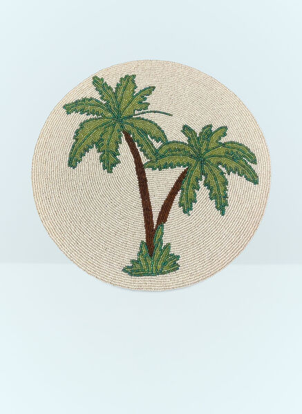  Les Ottomans Les Ottomans Set Of Two Palm Tree Placemats -  Textiles Beige One Size 