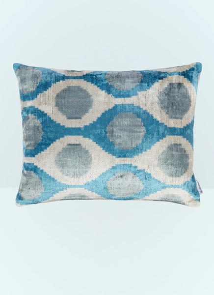  Les Ottomans Les Ottomans Velvet Cushion -  Textiles Blue One Size 