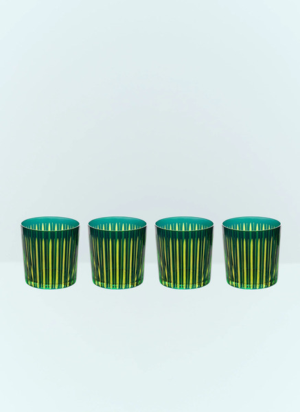  L'objet L'objet Set Of Four Prism Cocktail Glasses -  Glassware Green One Size 