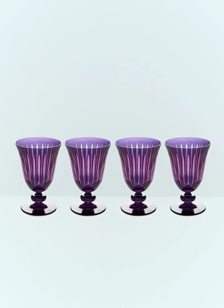  L'objet L'objet Set Of Four Prism Wine Glasses -  Glassware Purple One Size 