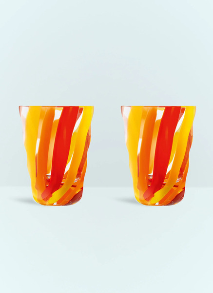  Lsa International Lsa International Set Of Two Folk Tumblers -  Glassware Multicolour One Size 