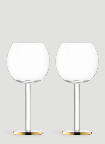  Lsa International Lsa International Set Of Two Luca Wine Goblets -  Glassware Gold One Size 