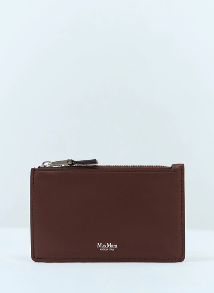  Max Mara Max Mara Logo Embossed Cardholder - Woman Cardholders Brown One Size 