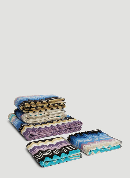  Missonihome Missonihome Set Of Five Giacomo Towels -  Textiles Blue One Size 