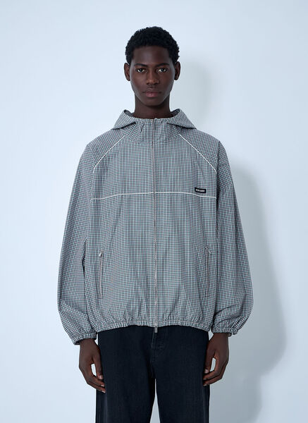  Miu Miu Miu Miu Check Hooded Jacket - Man Jackets Grey 44 