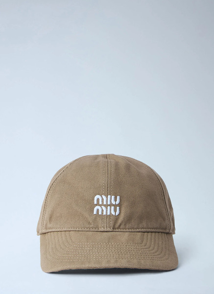  Miu Miu Miu Miu Embroidered Logo Cap - Man Hats Beige M 