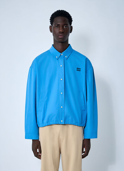  Miu Miu Miu Miu Logo Motif Blouson Jacket -  Jackets Blue It - 42 