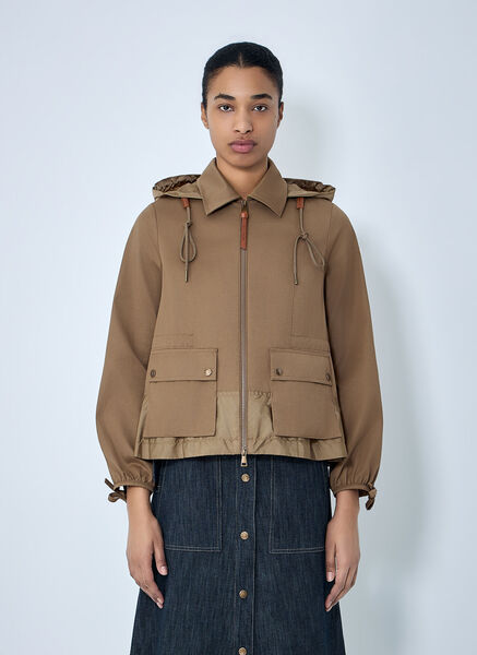  Moncler Moncler Adenium Hooded Jacket - Woman Jackets Khaki 2 