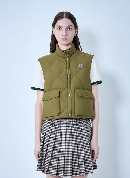  Moncler Moncler Biois Quilted Down Vest - Woman Jackets Green 0 