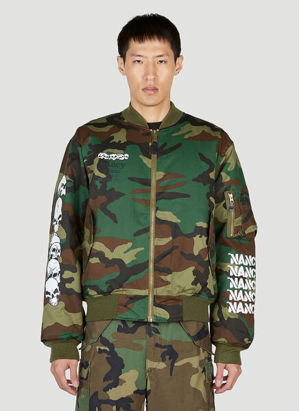  Nancy Nancy Camouflage Bomber Jacket - Man Jackets Green M 