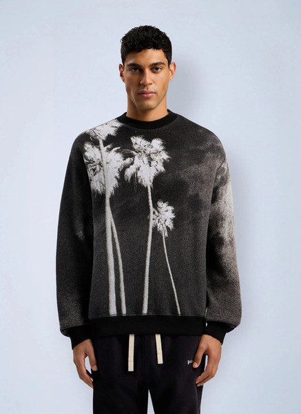  Palm Angels Palm Angels Decoding Palm Culture Sweater - Man Knitwear Black Xs 