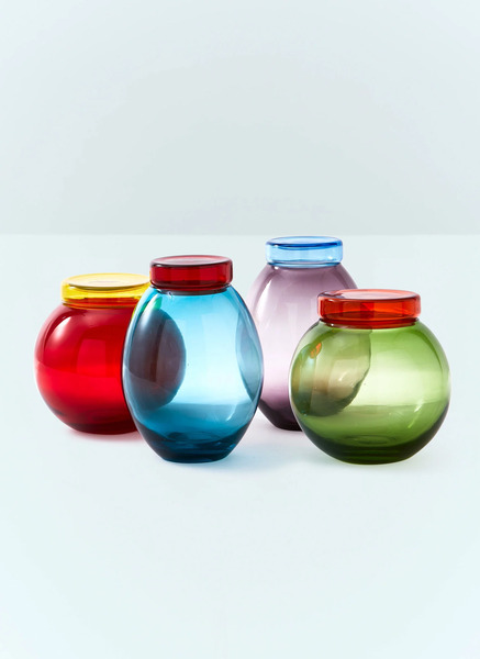  Polspotten Polspotten Set Of Four Caps And Jars -  Glassware Multicolour One Size 