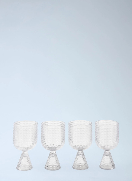 Polspotten Polspotten Set Of Four Rooftop Wine Glasses -  Glassware Clear One Size 