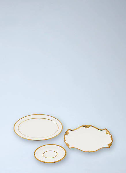  Polspotten Polspotten Set Of Three Golden Finds Plates -  Kitchen  White One Size 