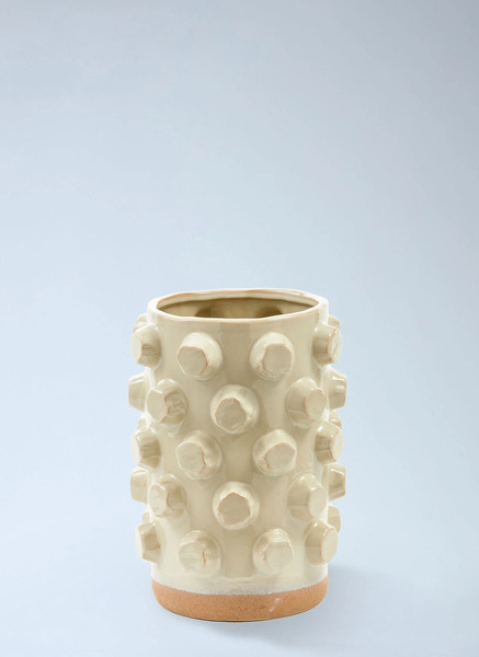  Polspotten Polspotten Textured Ceramic Cylinder Vase -  Vases Beige One Size 