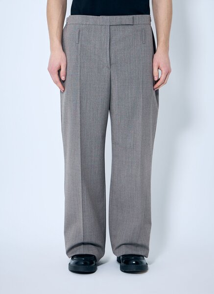  Prada Prada Belted Tailored Wool-blend Pants -  Pants Beige It - 40 