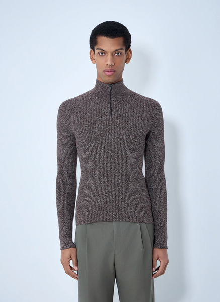  Prada Prada High Neck Zip Sweater - Man Knitwear Brown It - 48 
