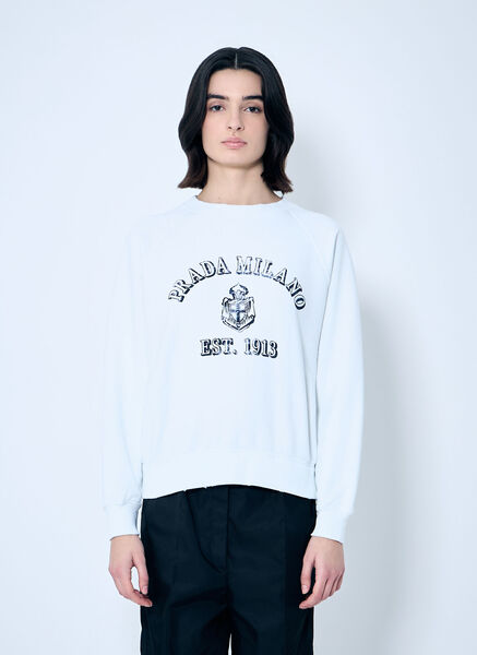  Prada Prada Logo Print Sweatshirt - Woman Sweatshirts White S 