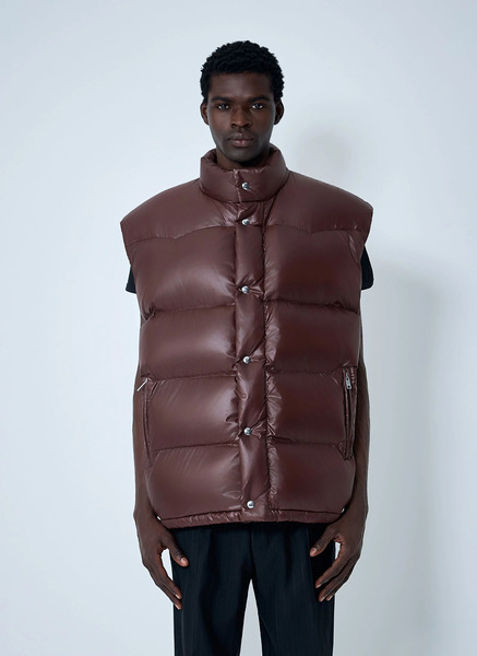  Prada Prada Re-nylon Down Vest - Man Jackets Brown S 