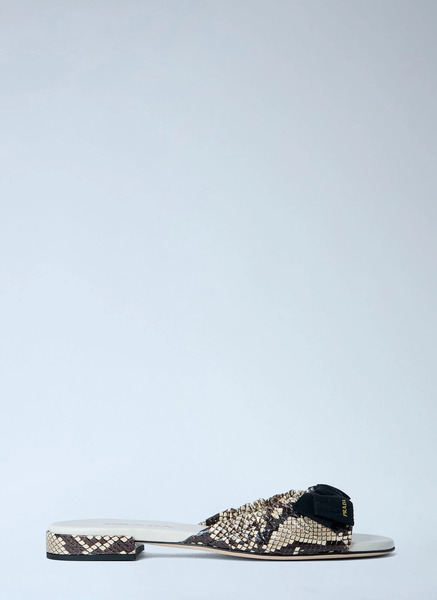  Prada Prada Textured Slide Sandals - Woman Slides Grey Eu - 37 