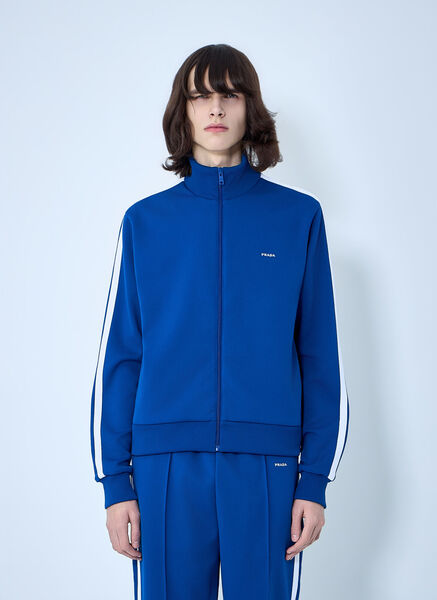  Prada Prada Zip-front Track Jacket - Man Sweatshirts Blue M 