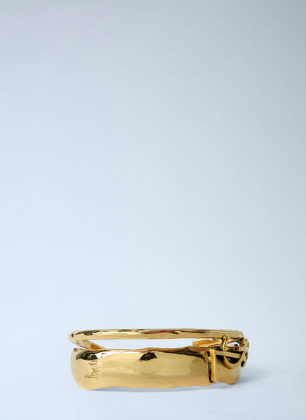  Saint Laurent Saint Laurent Textured Metal Bangle - Woman Jewellery Gold S 