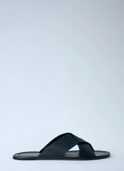  The Row The Row Malick Crossed-strap Sandals - Man Slides Black Eu - 40 