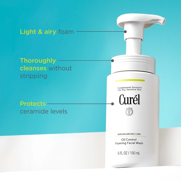  Curél Skin Balancing Care Oil Control Foaming Facial Wash For Sensitive Skin 150ml 
