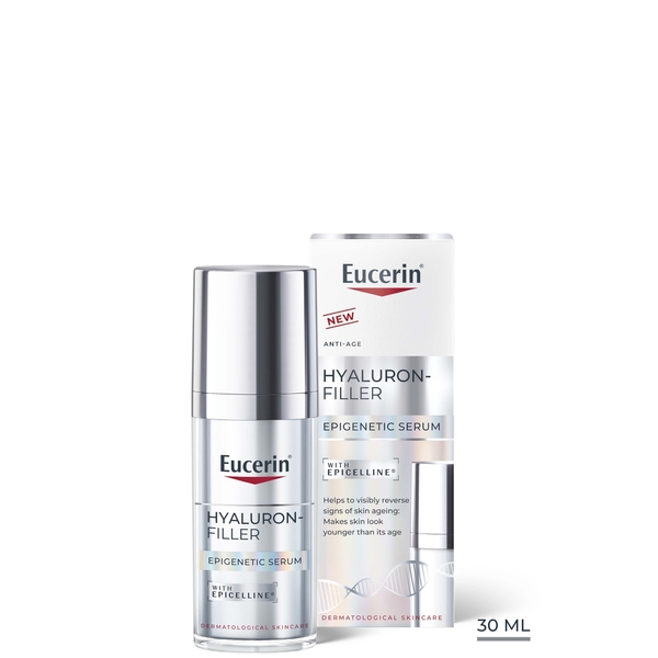  Eucerin Hyaluron-filler Epigenetics Serum 30ml & Sun Face Oil Control 50ml Gel Bundle To Protect & Reverse Signs Of Ageing 