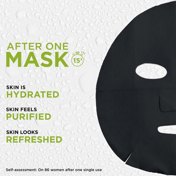  Garnier Aha + Bha Charcoal Mattifying Serum Sheet Mask 28g 
