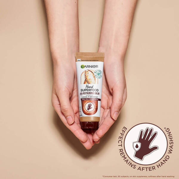  Garnier Vegan Hand Superfood, Repairing Hand Cream With Cocoa And Ceramide For Very Dry, Rough Hands 75ml 